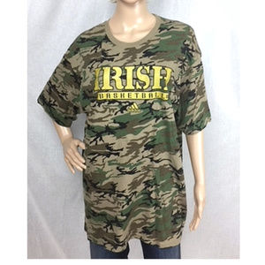 ND Irish & Army Strong Camo Basketball T-Shirt XL